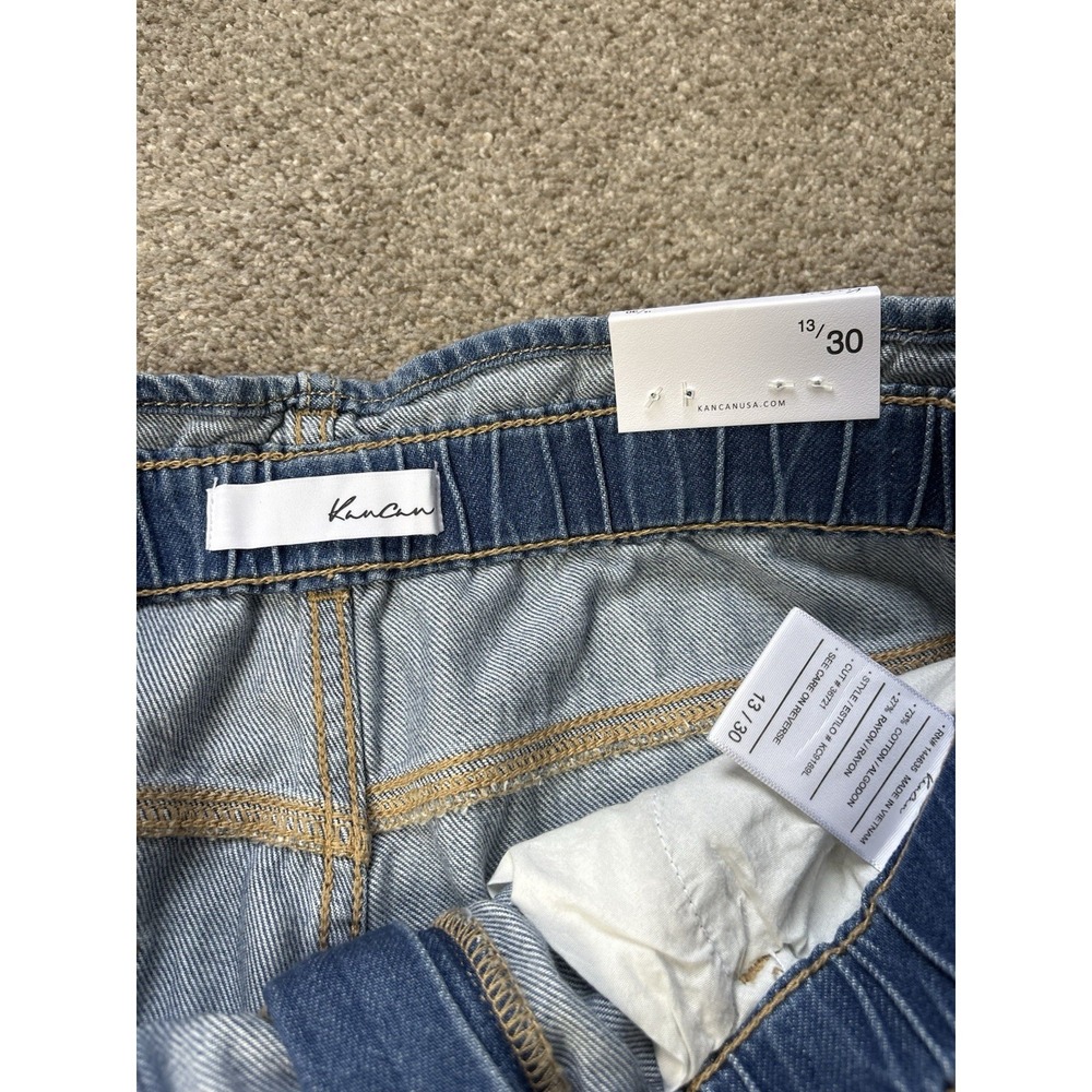 New KanCan KC9189L Paperbag Women's‎ High Rise Light Distressed Blue Jeans 13/30 - Picture 6 of 10